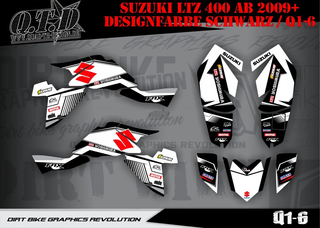 Q1-6 schwarz für Suzuki LTZ 400 ab 2009+